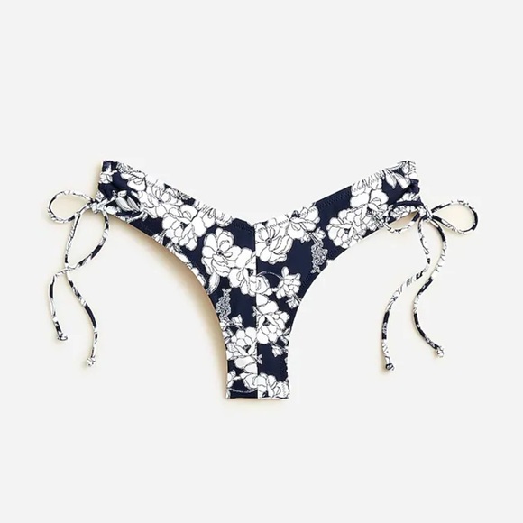 J.Crew Hipster Curved-Waist Cheeky Bikini Bottom in Magnolia Floral Navy Size 2X - Picture 1 of 8